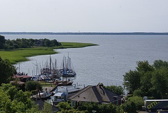 Blick auf den Yachthafen von Wustrow