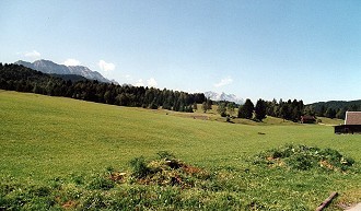 Sommerwiese in der Wintersportregion Garmisch-Partenkirchen