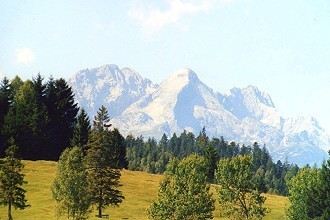 Blick auf die Gletscher der Zugspitze