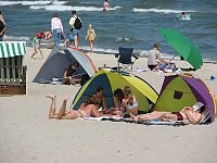 der beliebte weiße Sand an der Ostsee